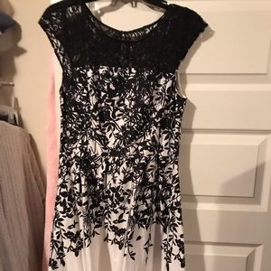 Maurices Black and White mixed media dress